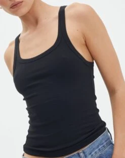 Cotton Racer Tank -Everrastyle Shop yasmin racer tank black imageback tv120874orib
