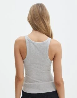Cotton Racer Tank -Everrastyle Shop yasmin racer tank pale grey marle back tv120874orib