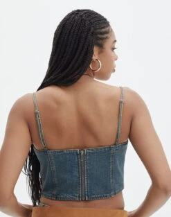 Ringspun Denim Zip Back Corset 24 Ringspun Denim Zip Back Corset -Everrastyle Shop yolanda denim corset ethal ringspun back bv126939spu