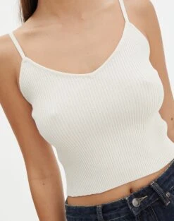 Knit V Neck Tank Top -Everrastyle Shop yves v neck tank bad to the bone imageback kv125600vn