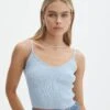 Knit V Neck Tank Top -Everrastyle Shop yves v neck tank blue bubble front kv125600vn 1