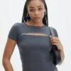 Zip Detailed Crop Tee 1 Zip Detailed Crop Tee -Everrastyle Shop zala zip top shadow dancer front ts107400vis