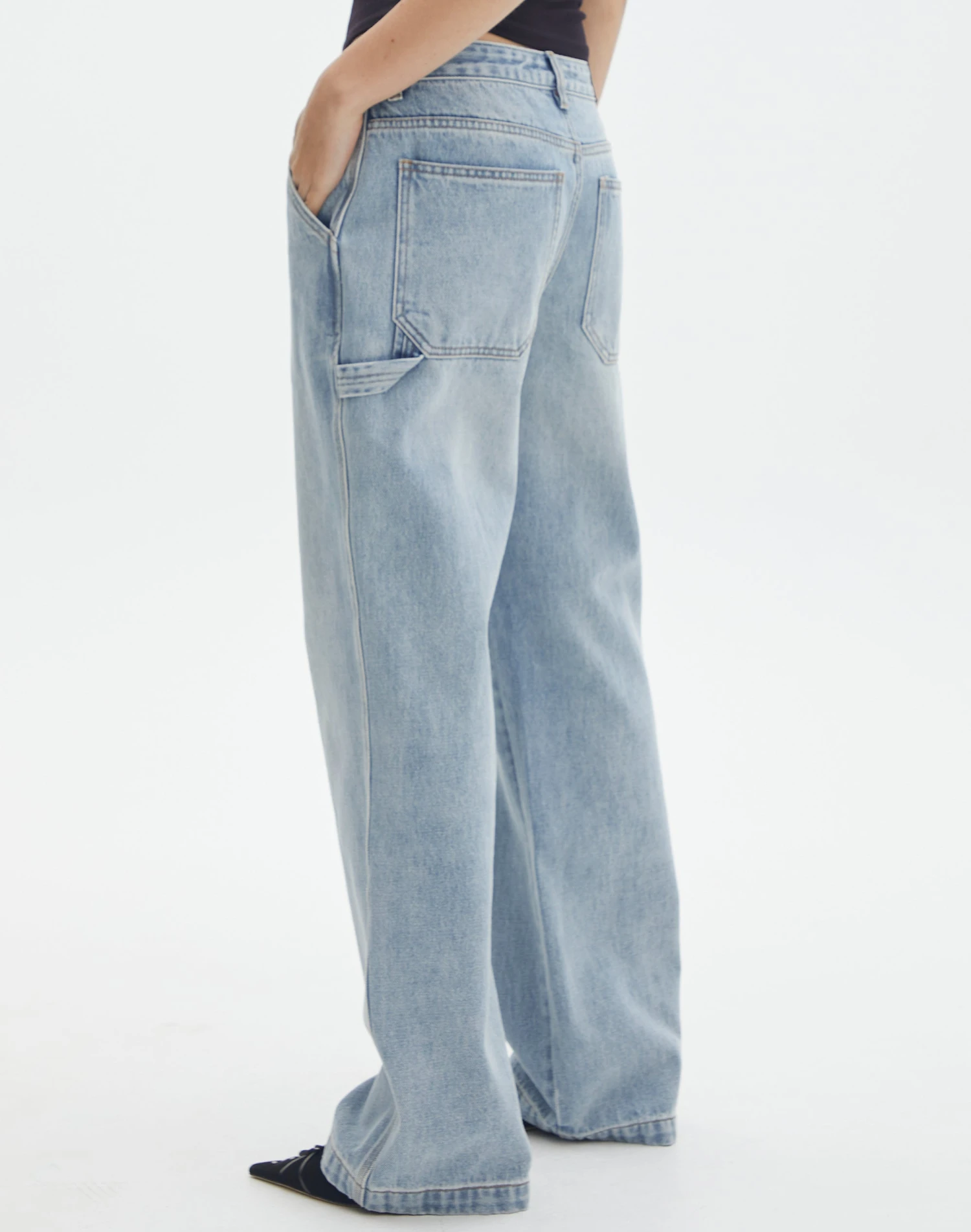Mid Rise Denim Cargo Jean 5 Mid Rise Denim Cargo Jean - Image 3