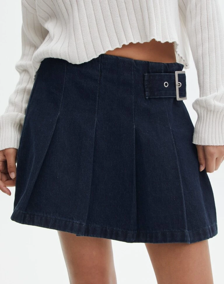 Everrastyle Shop 51 Everrastyle Shop -Everrastyle Shop r polly pleat buckle skirt last rodeo indigo detail ss123550rdnm 768x974 1